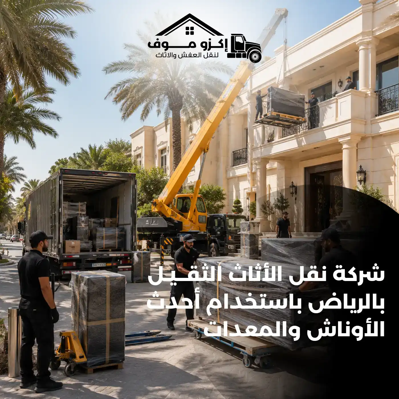 أفضل أسعار نقل عفش الفلل الكبيرة بالرياض مع التغليف الكامل | اكزو موف